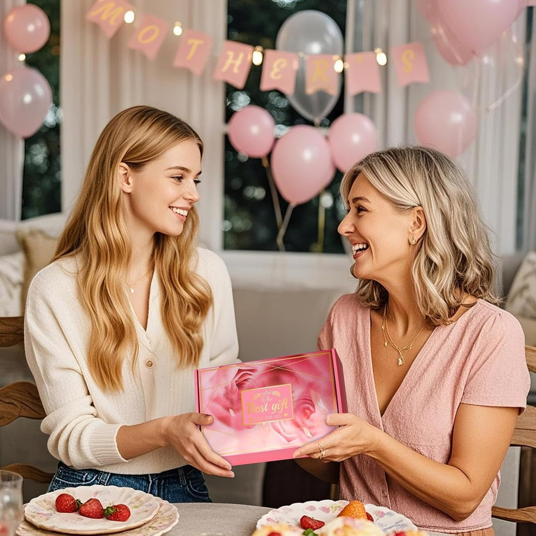 Gifts for Women, Mom, Wife, Girlfriend, Sister, Daughter, Grandma: Mothers Day Gifts, Happy Birthday, Christmas, Valentines Day, Pink Rose Spa Baskets Set