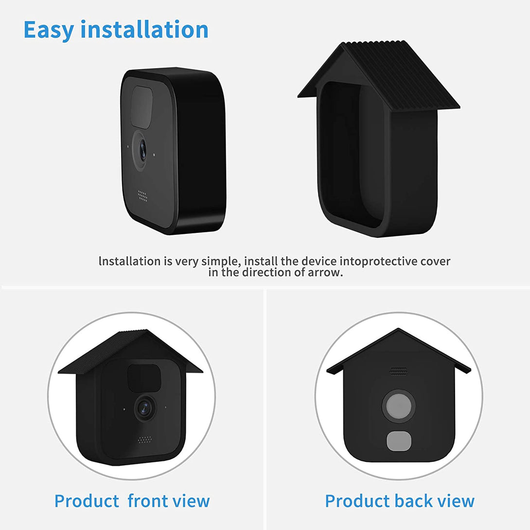 Blink Outdoor Camera Cover,Birdhouse Case for Blink Outdoor 3 Security Camera-Holaca Silicone Skin for Blink Camera- Anti-Scratch Protective Cover for Full Protection (2 Pack, Black)