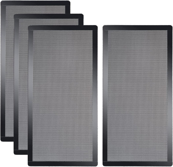[4 Pack] 280X140Mm PC Case Dust Mesh Filter, Magnetic Frame Computer Fan Dust Mesh PC Cooler Filter Dustproof PVC Cover Grills - Black