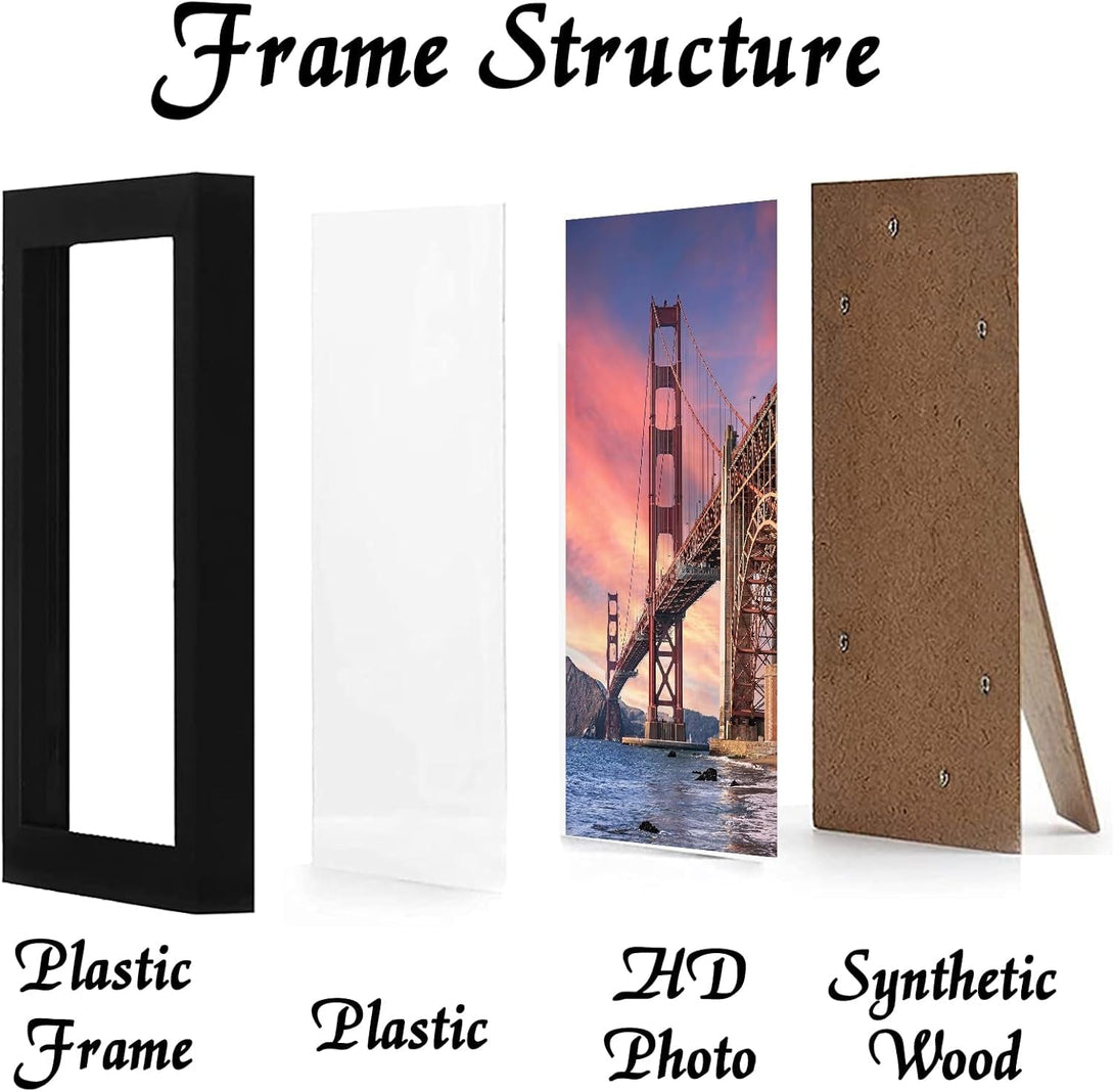 6 Sets 8X12 Picture Frame, Frames for 8 X 12 Canvas Collage Photo Poster Certificate Wall Gallery, High Transparent Horizontal Vertical Black 8 by 12 Inches
