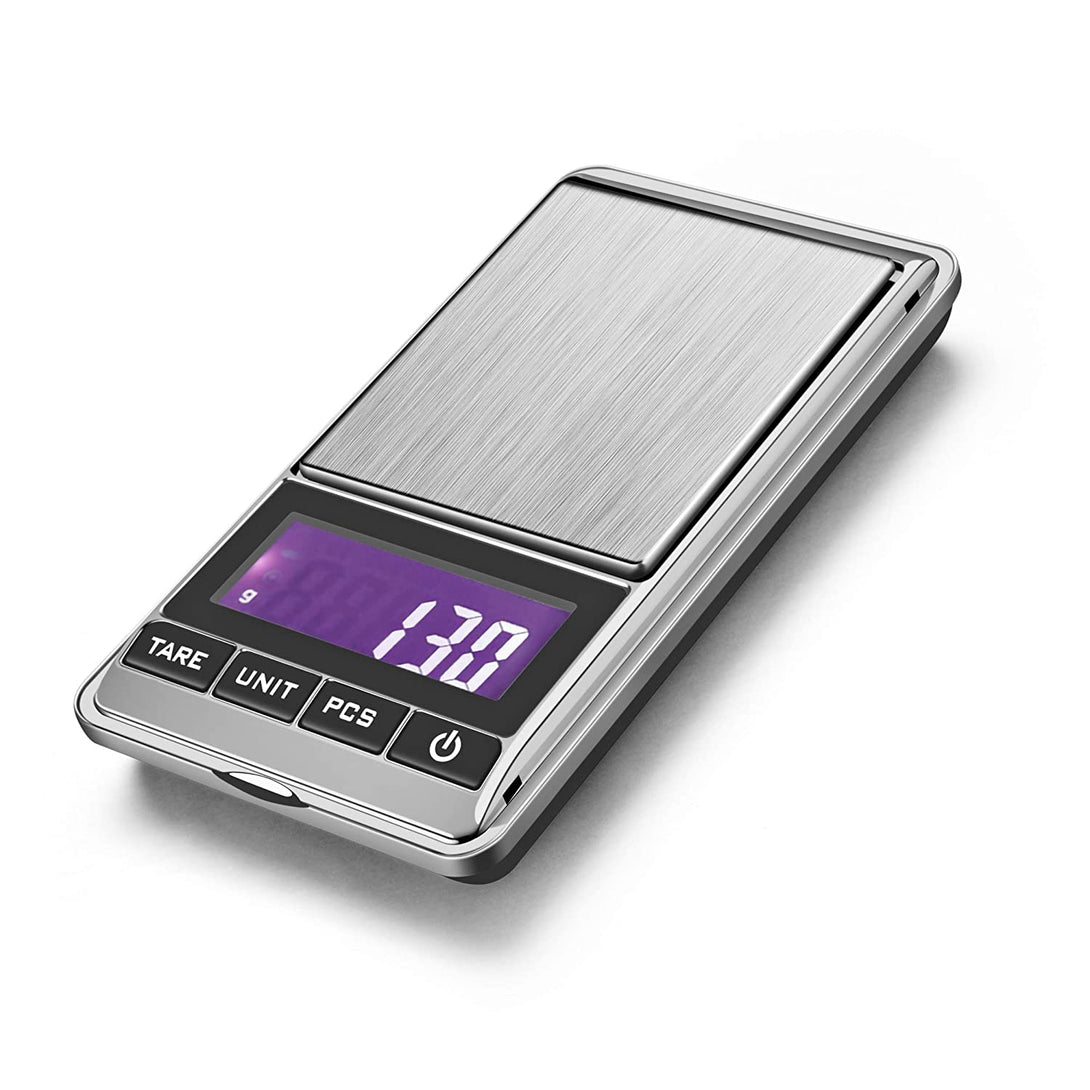 Portable Pocket Scale Jewelry Scale Mini Diamond Gold Coin Small Items Weight Gram Weigh Pocket Tool LCD Display Steel Body 300G X 0.1G - Sliver