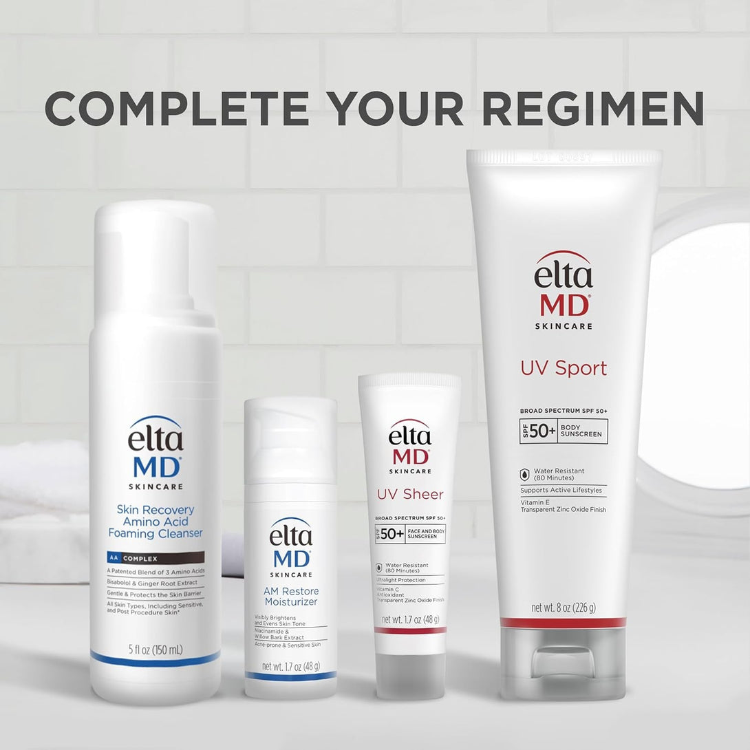 Eltamd UV Sport Sunscreen Lotion, SPF 50 Body Sunscreen, Water and Sweat Resistant, Oil-Free, Zinc Oxide Formula