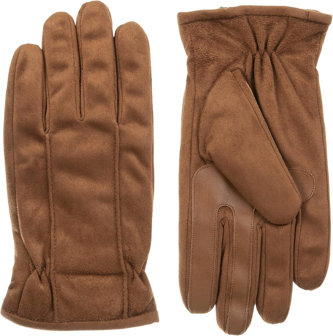 Isotoner Mens Microfiber Touchscreen Texting Warm Lined Cold Weather Gloves with Water Repellent Technology