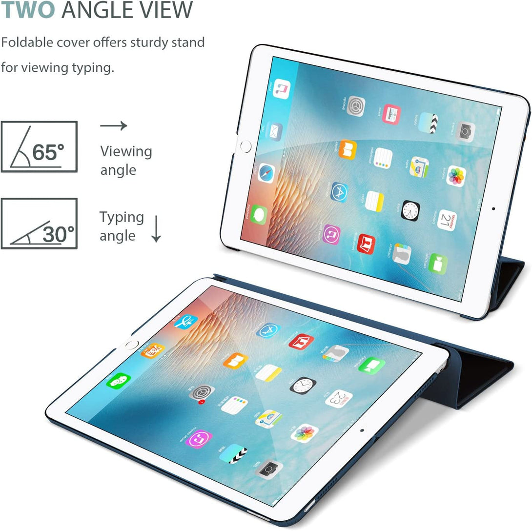 Procase Smart Case for Ipad 9.7 Inch Ipad 6Th/5Th Generation Case 2018 2017(Model: A1893 A1954 A1822 A1823), Ultra Slim Lightweight Stand Case with Translucent Frosted Back Smart Cover -Navy