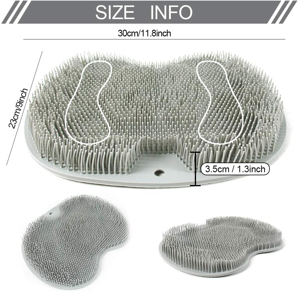Shower Foot Scrubber Massager Mat Cleaner Improve Circulation Reduce Feet Pain Exfoliation, Feet Acupressure Mat with Non Slip Suction Cups, with 2Pcs Seamless Hooks and 1Pcs Foot File