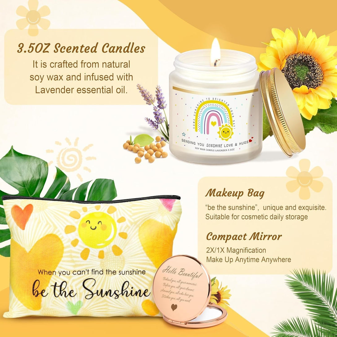 Birthday Gifts for Women, Sunflower Get Well Soon Gifts, Feel Better Gift Care Package for Women, Her, Sister, Mom, Best Friends, Surgery Recovery, Thinking of You Gift Basket