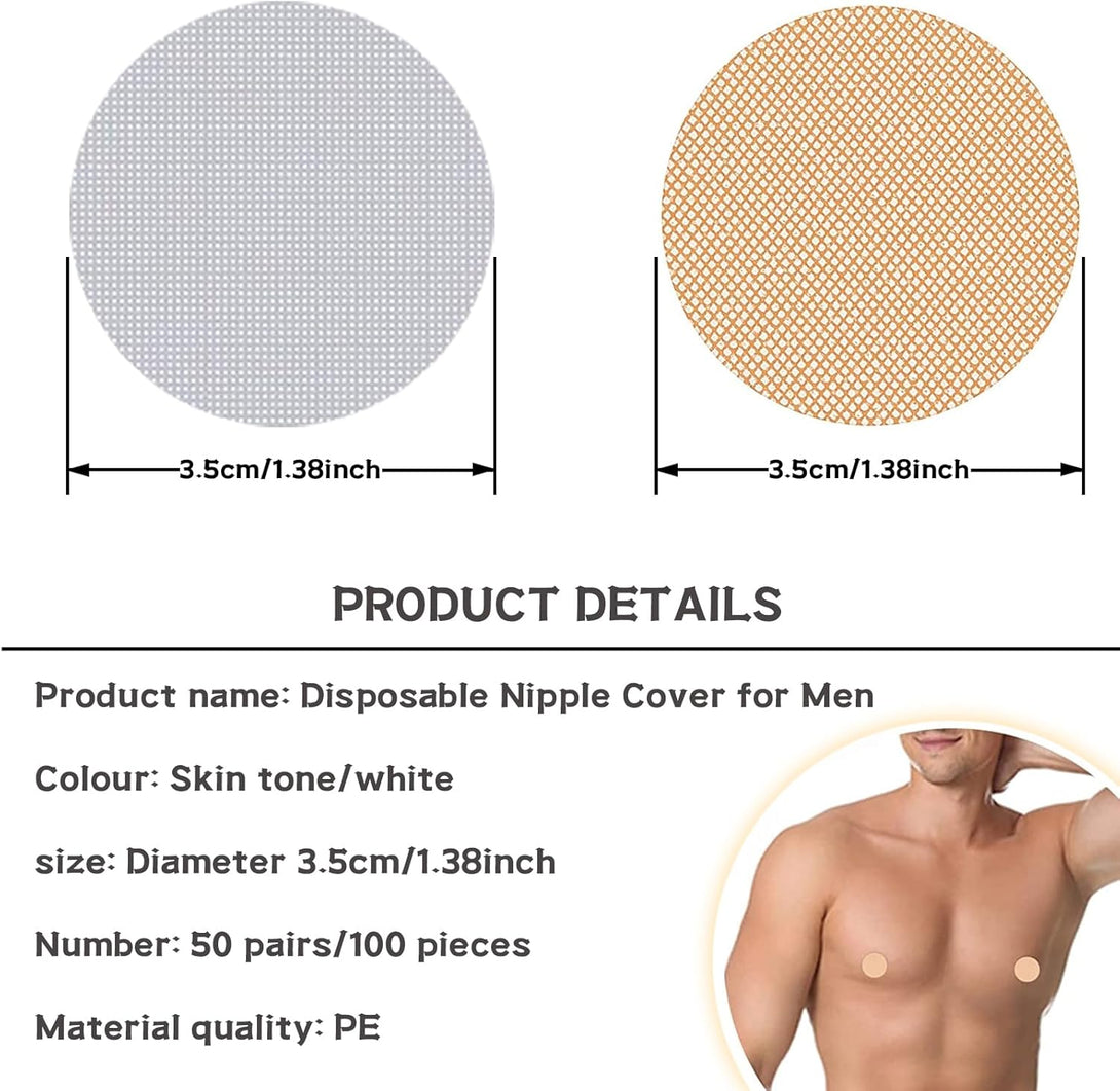 Nipple Cover for Men Disposable Running Mens Nipplecovers Nipple Stickers(50Pairs/100Pieces) Nipple Chafing Prevention