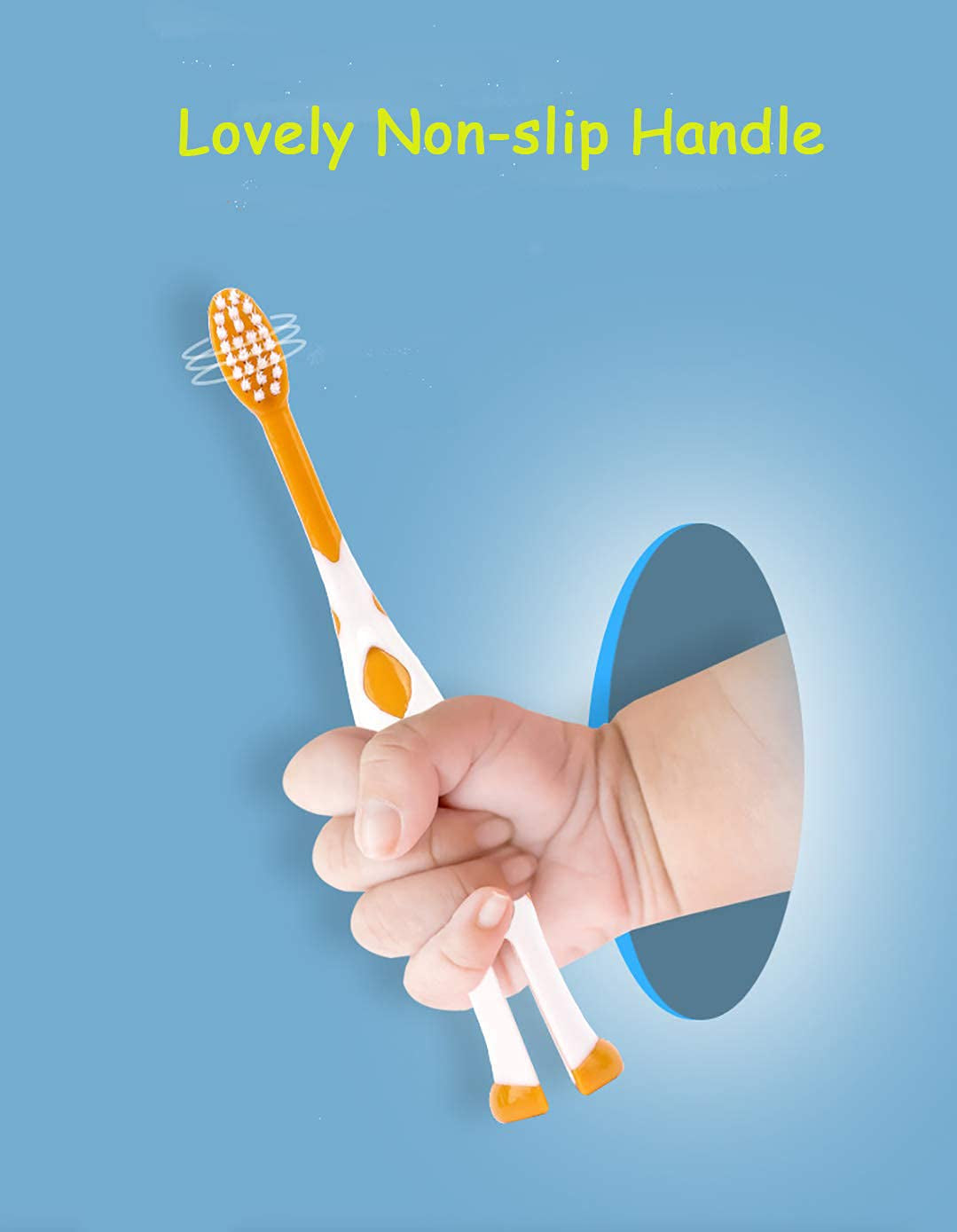 8 Packs Kids Toothbrushes, Extra Soft Lovely Little Deer Toothbrush for Kids 2-8 Years (Pink&Orange&Blue&Green)