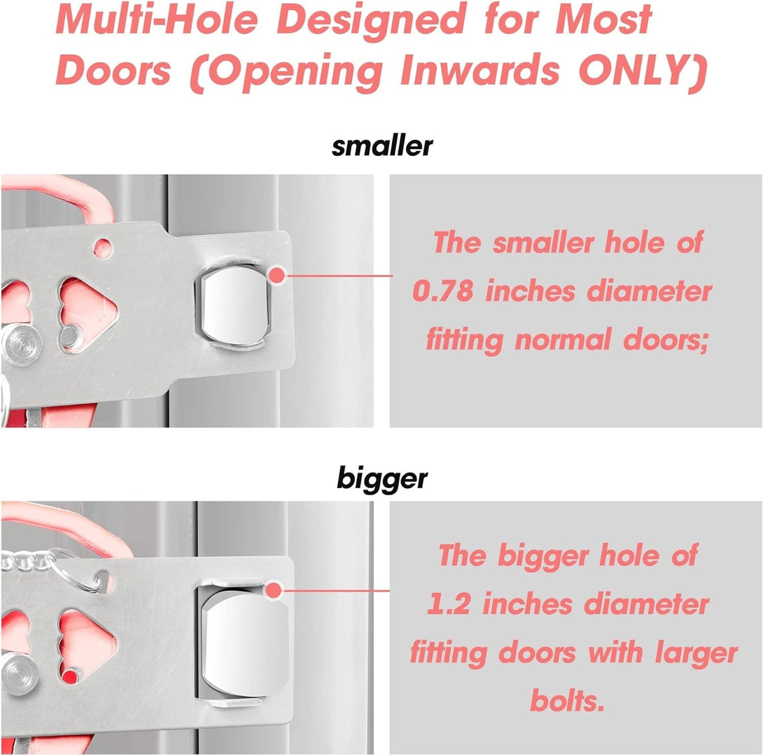 Acemining Portable Security Door Locker Travel Lockdown Locks for Additional Safety and Privacy Perfect for Traveling Hotel Home Apartment College-Pink(2 Pack)