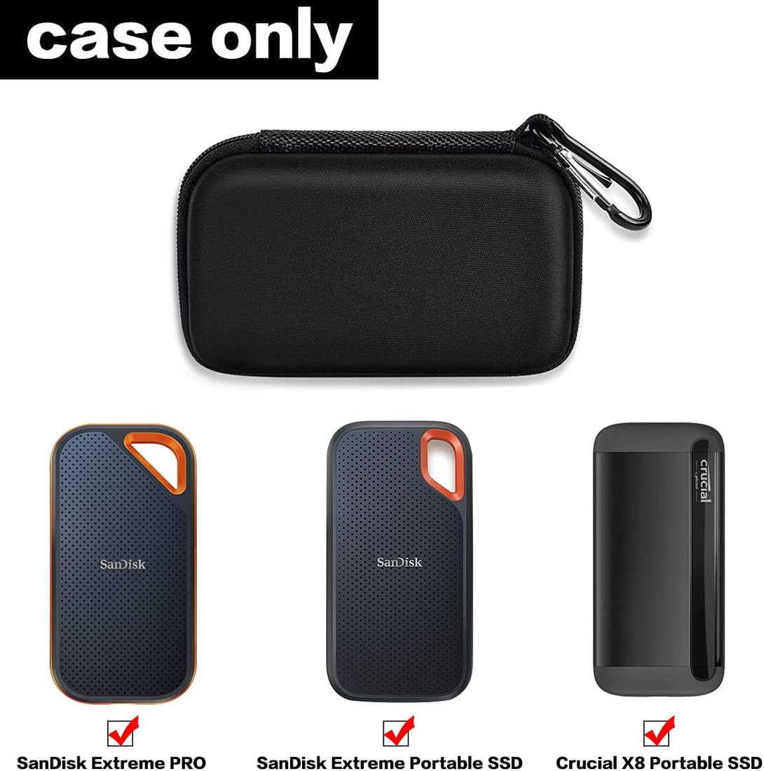 Hard Case Compatible with Sandisk Extreme Pro/For Sandisk 500GB 1TB 2TB 4TB Portable External SSD. Carrying Travel Holder for Crucial X8 External Solid State Drive (Box Only)