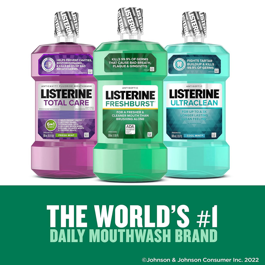 Listerine Freshburst Antiseptic Mouthwash for Bad Breath, Kills 99% of Germs That Cause Bad Breath & Fight Plaque & Gingivitis, ADA Accepted Mouthwash, Spearmint, 1 L