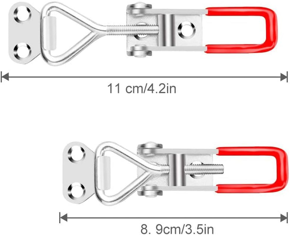 E-TING 6-Pack 4001 330Lbs Holding Capacity Adjustable Toggle Latch Clamp Smoker Latch Clamps 150Kg Quick Release Pull Latch +24 Screws for Various Tool Box