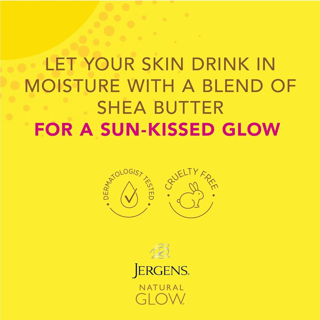 Jergens Natural Glow in Shower Lotion, Self Tanner for Fair to Medium Skin Tone, Sunless Tanning Wet Skin Lotion for Gradual, Flawless Color, 7.5 Ounce (Packaging May Vary)