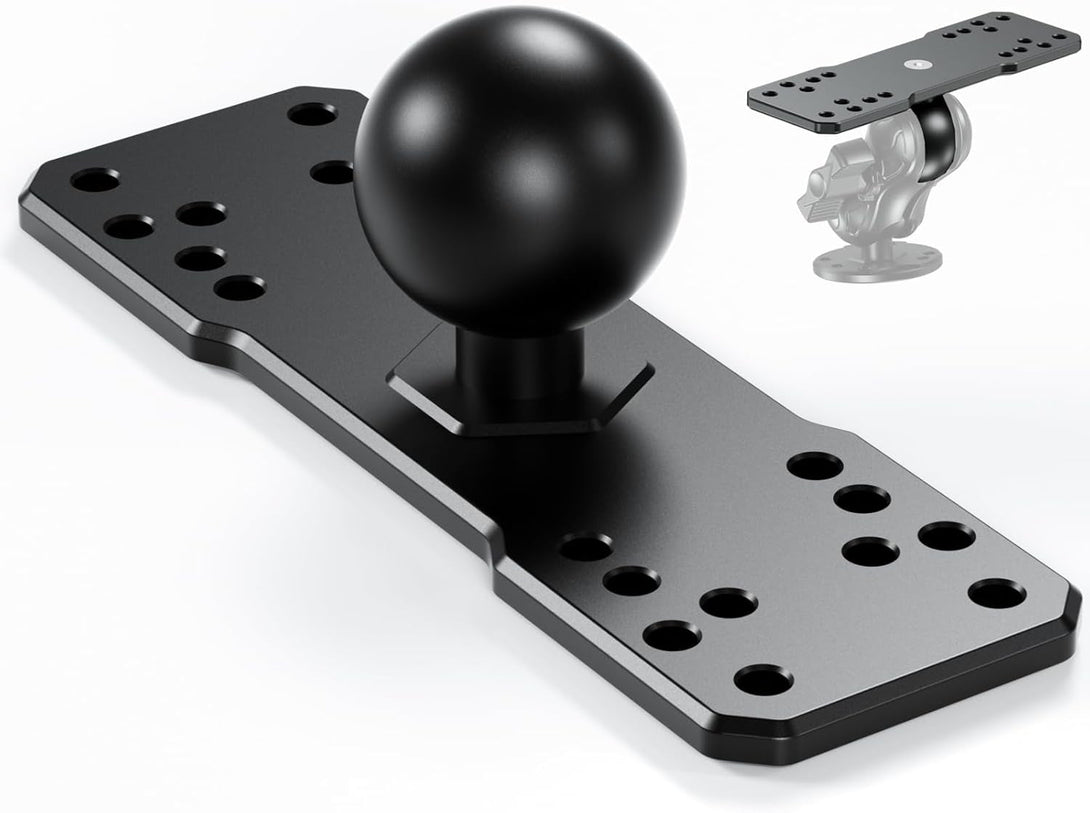 BRCOVAN 1.5'' Ball Fish Finder Mount, Aluminum Alloy Universal Marine Electronic Plate for RAM Mounts C Size 1.5 Inch Ball Double Socket Arm, Fit for Garmin, Lowrance, Humminbird, Raymarine and More
