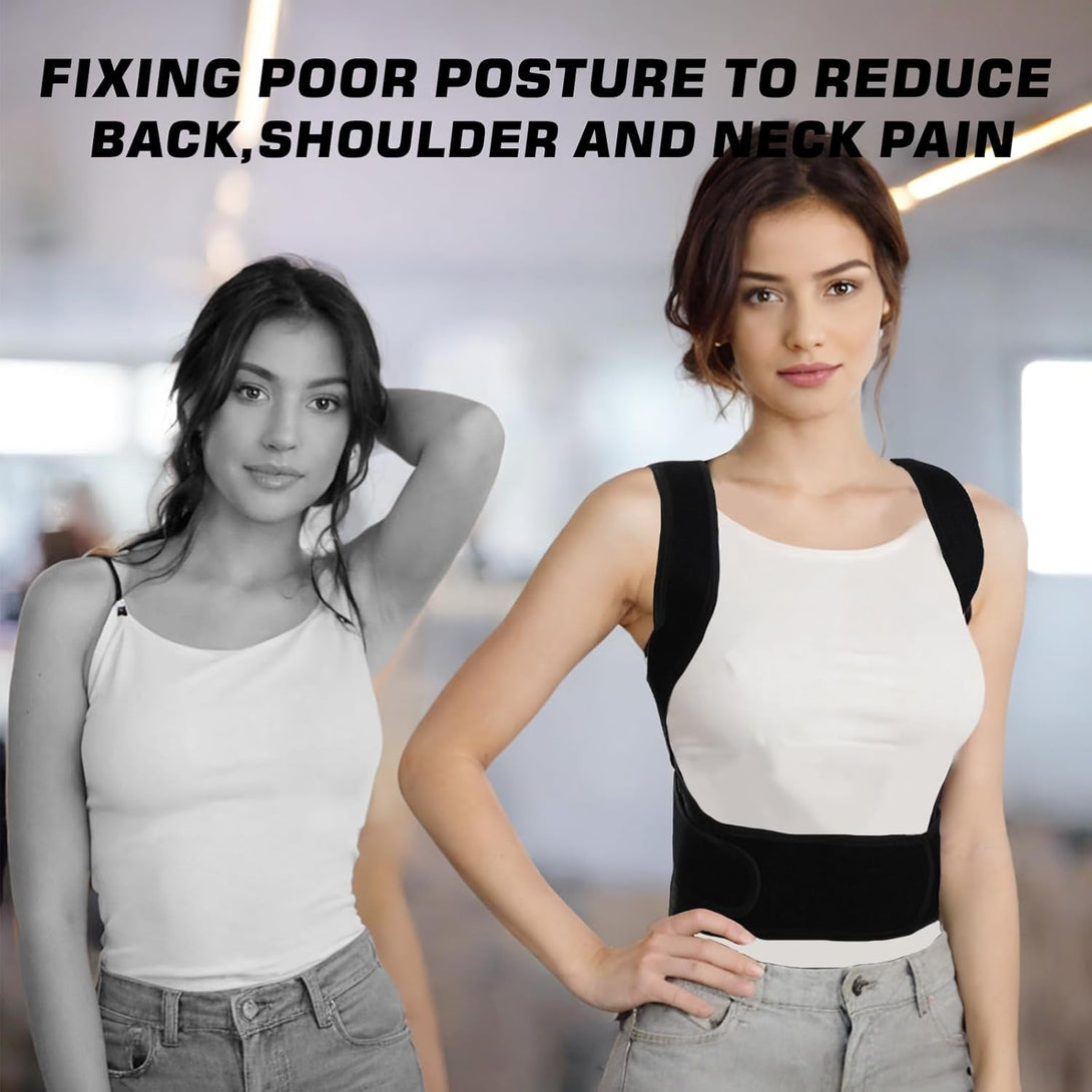 Back Brace Posture Corrector for Women and Men, Full Back Support Straps Straightener, Hunchback Improve Posture-Shoulder, Lumbar and Upper Lower Back Pain Relief (Large)
