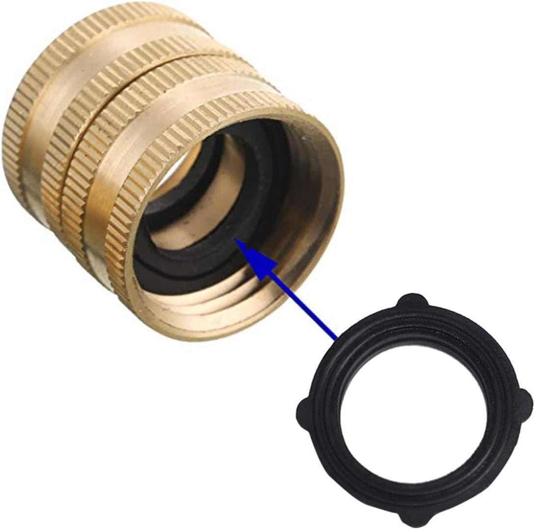 Hourleey Garden Hose Adapter, 3/4 Inch Solid Brass Hose Connectors Adapters (2 Sets)