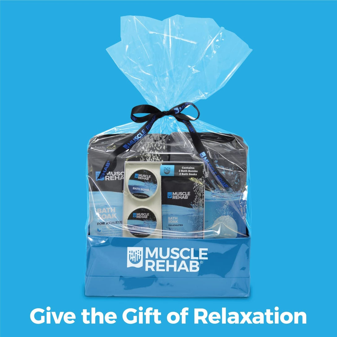 Epsom Salt Magnesium Bath Bombs – Muscle-Recovery Bath Soak for Aches & Tension with Arnica, Clary Sage, & Eucalyptus – Fast-Absorbing Muscle Soak for Exercise, Gifting, & Muscle Rehab, 4 Bombs