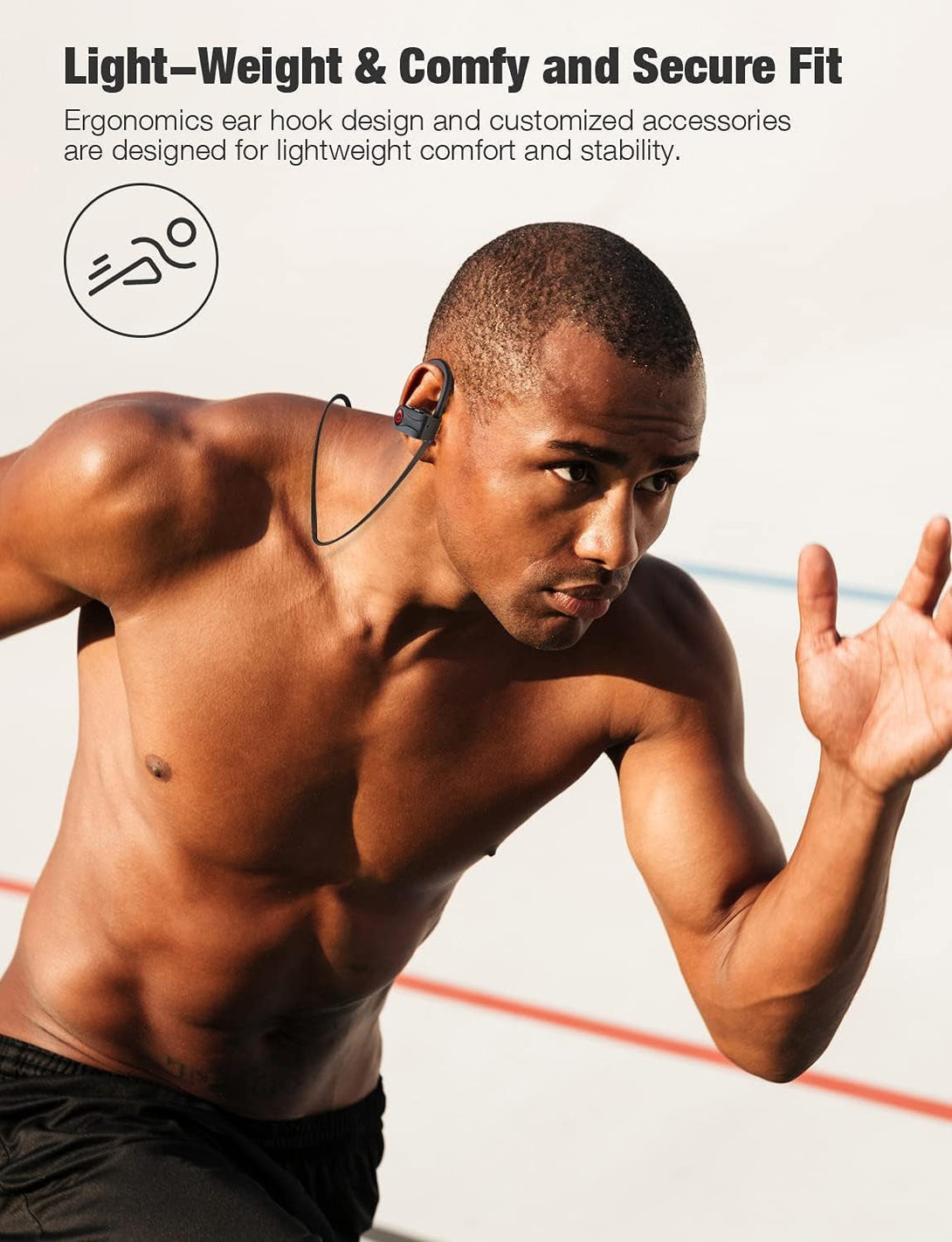 Otium Bluetooth Earbuds Wireless Headphones Bluetooth Headphones, Sports Earbuds, IPX7 Waterproof Stereo Earphones for Gym Running 15 Hours Playtime Sound Isolation Headsets,Black