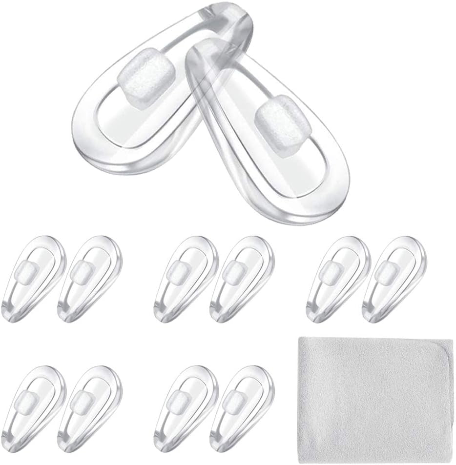 Push-In Eyeglass Nose Pads, 6 Pairs 15Mm Soft Silicone Air Chamber Push in Nose Pads for Glasses