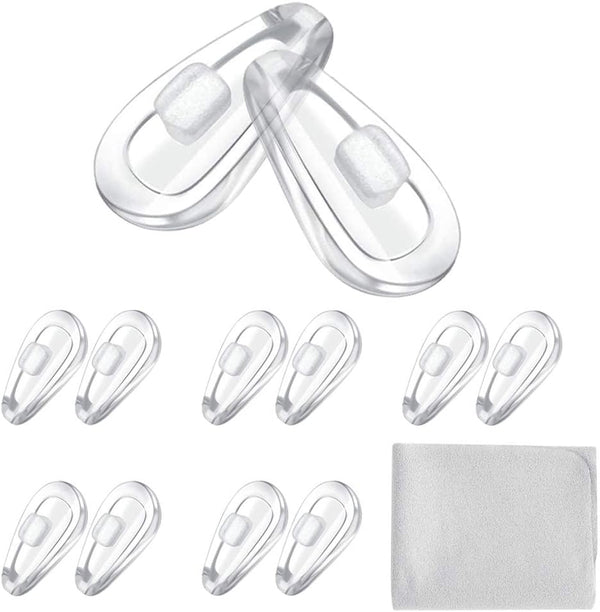 Push-In Eyeglass Nose Pads, 6 Pairs 15Mm Soft Silicone Air Chamber Push in Nose Pads for Glasses