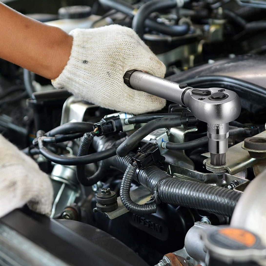 92-Piece Allen and Torx Bit Socket Set, 1/4" 3/8" and 1/2" Drive Torx/Tamper Proof Torx/Hex SAE & Metric Bit Set