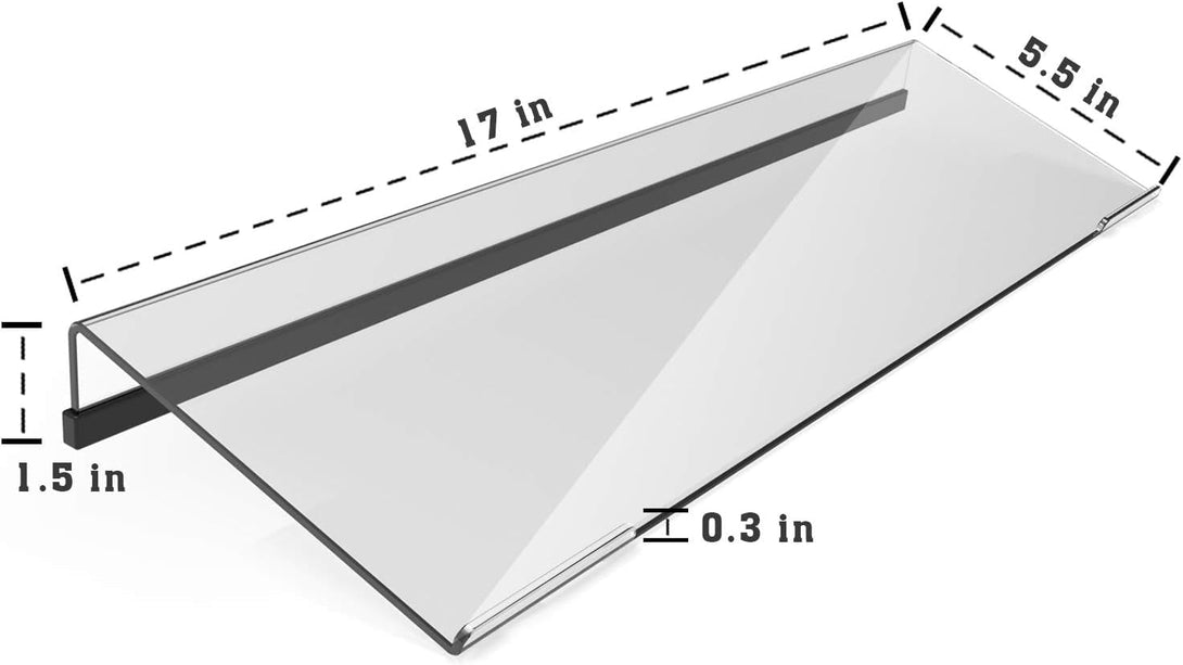 Acrylic Tilted Computer Keyboard Stand for Ergonomic Typing, Keyboard Tray Holder with Silicone Non-Slip Case, Clear