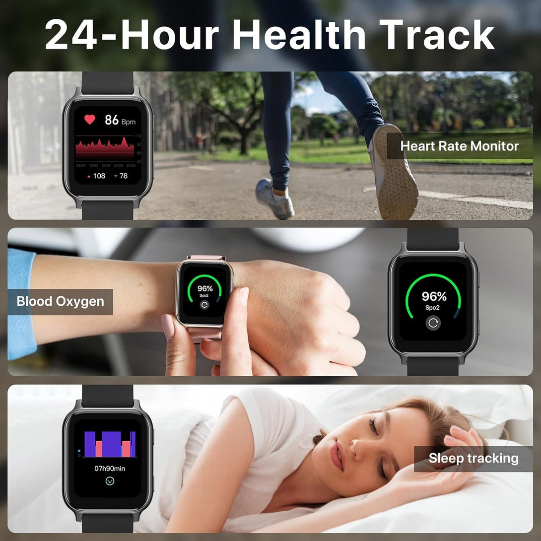 UMIDIGI Smart Watch Uwatch 5S for Men Women, Spo2 Oxygen Saturation Detection, Health and Fitness Tracker, 1.7" Touch Screen, 5ATM Waterproof, Heart Rate Monitor, Sleeping Tracking for Android Ios