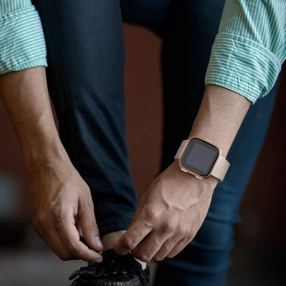 6 Pack Sport Bands Compatible with Fitbit Versa, Classic Soft Silicone Replacement Wristbands for Smart Watch Women Men (6 Pack A, Small)