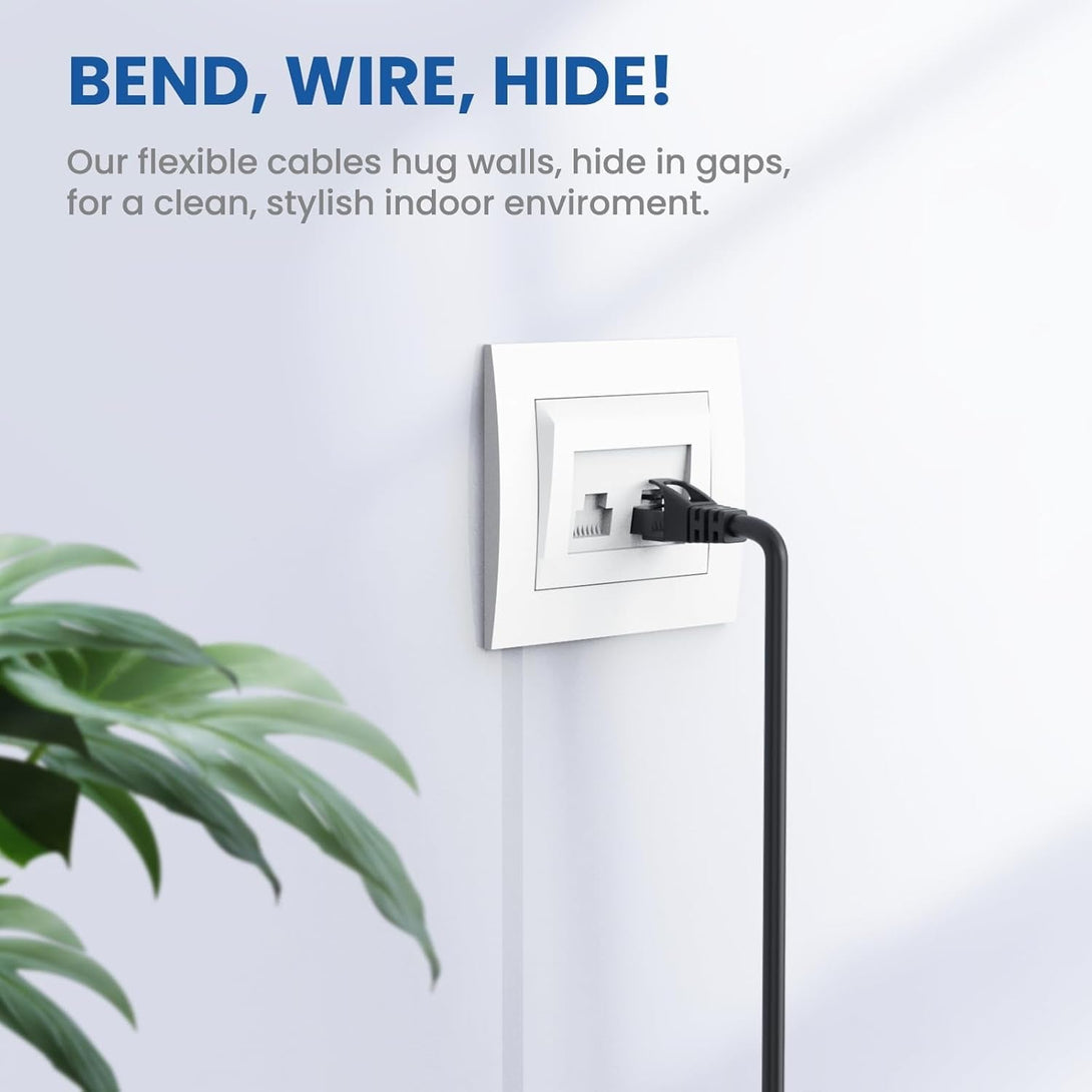 Cat6 Ethernet Cable, 8 Feet (6 Pack) LAN, Utp Cat 6, RJ45, Network Cord, Patch, Internet Cable - 8 Ft