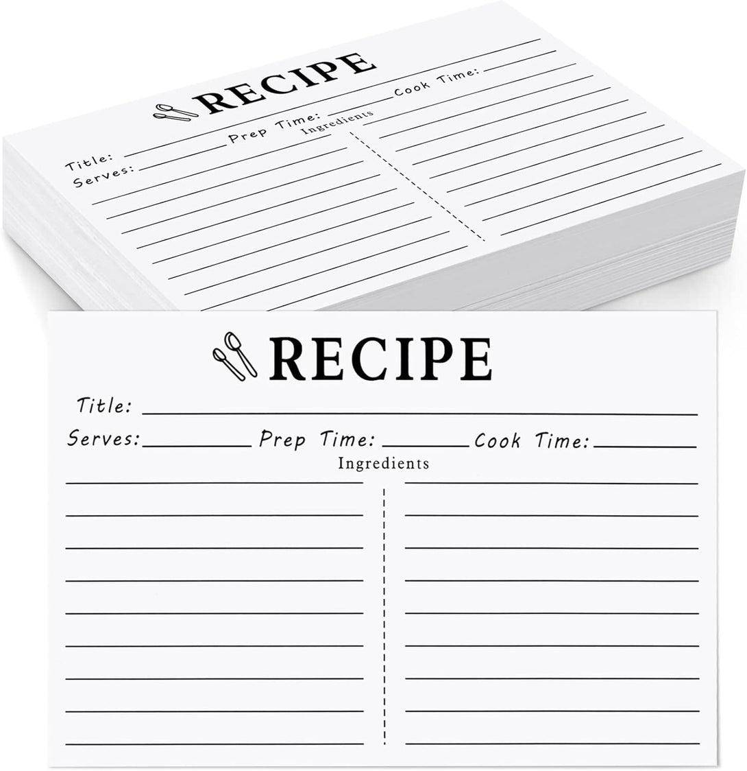 70 Count Recipe Cards, Recipe Cards 4X6 White, 4X6 Recipe Cards Double Sided, Blank Recipe Cards for Bridal Shower and Wedding