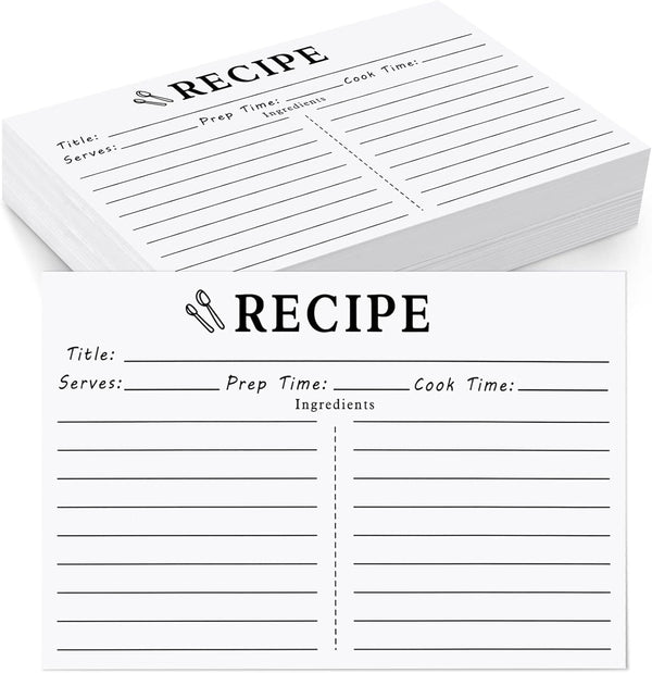 70 Count Recipe Cards, Recipe Cards 4X6 White, 4X6 Recipe Cards Double Sided, Blank Recipe Cards for Bridal Shower and Wedding