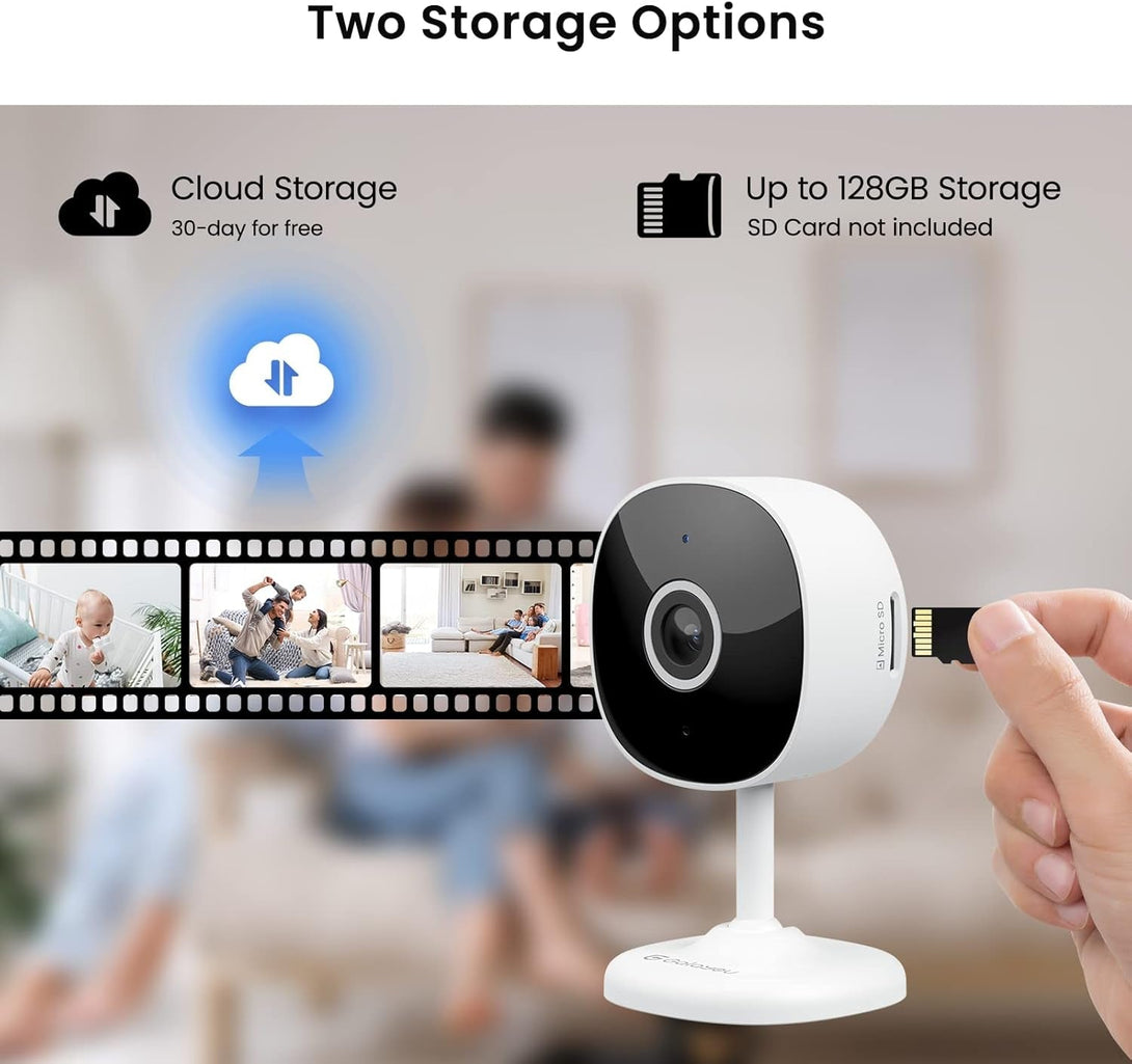 Wifi Camera 2K, Galayou Indoor Home Security Cameras for Baby/Elder/Dog/Pet Camera with Phone App,24/7 SD Card Storage,Works with Alexa & Google Home G7