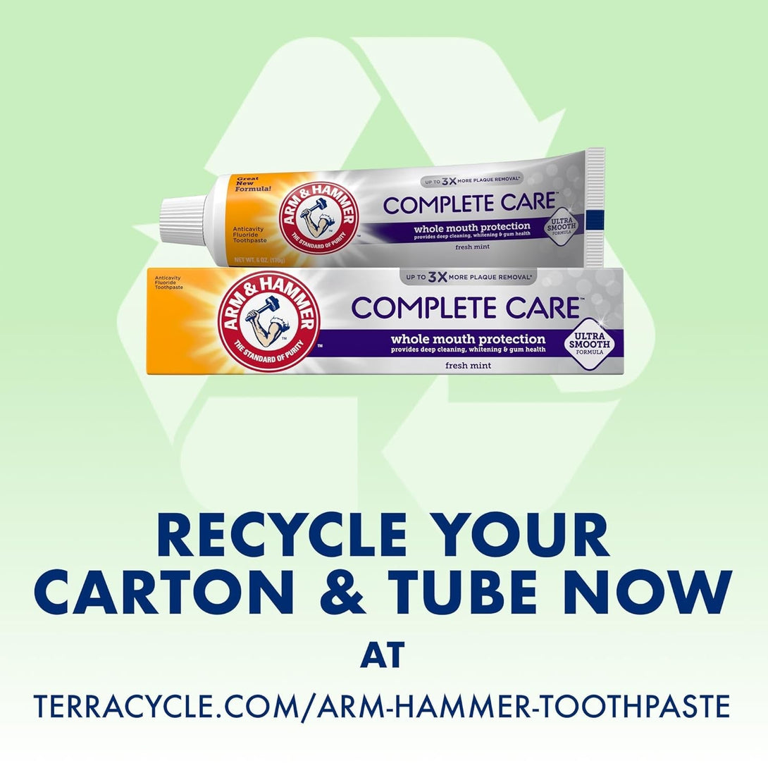 Arm & Hammer Complete Care Toothpaste, Fresh Mint, Whole Mouth Protection, 6.0Oz