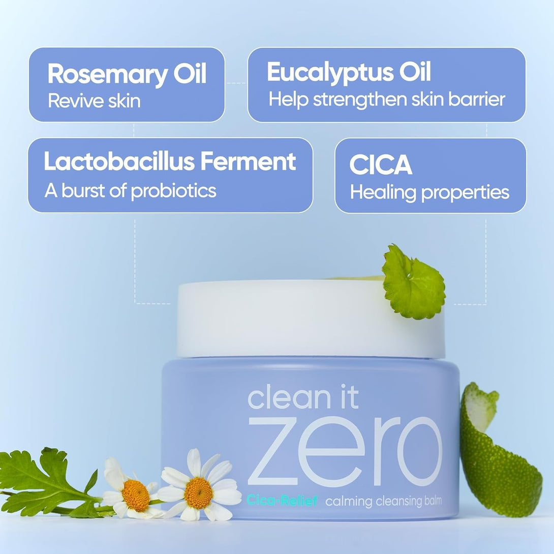 BANILA CO Clean It Zero Calming Cleansing Balm | Korean Makeup Remover for Sensitive Skin | Vegan | Cleansing Oil, Facial Cleanser Made with Centella Asiatica & Madecassoside (100Ml / 3.38 Fl. Oz)