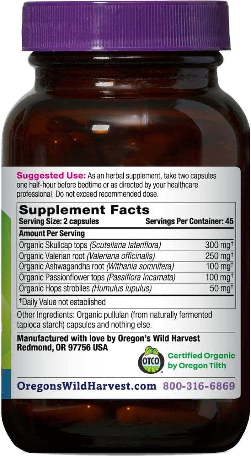 Oregon'S Wild Harvest Sleep Better Organic Supplement, 90 Count