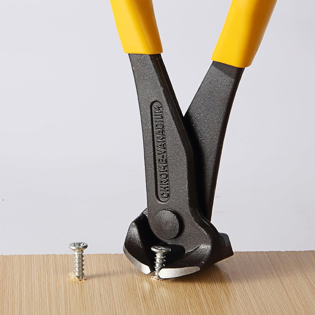 Bates Nail Puller and Staple Remover - Yellow, 2 Pack, Carpenter Tool, End Cutting Pliers, Nippers for Nail Pulling
