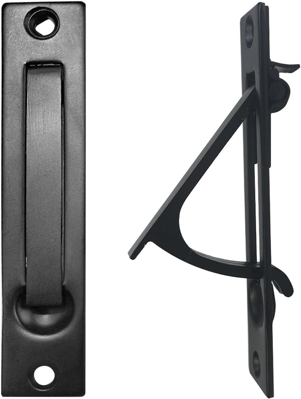 Pocket Door Edge Pull - Hidden Edge Handles Hardware for Easy Access, Stylish Pocket Door Pull, Ideal Pocket Door Hardware Solution. (Black, 2 Pack)