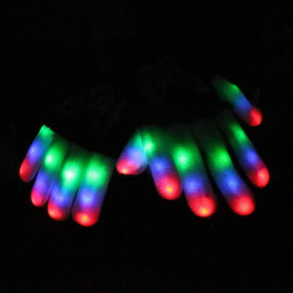 Luwint Led Gloves Fun Toys Kids 8-15+, 6 Flashing Modes, Teen Boys Girls Gifts for Rave Dance Christmas Birthday Party