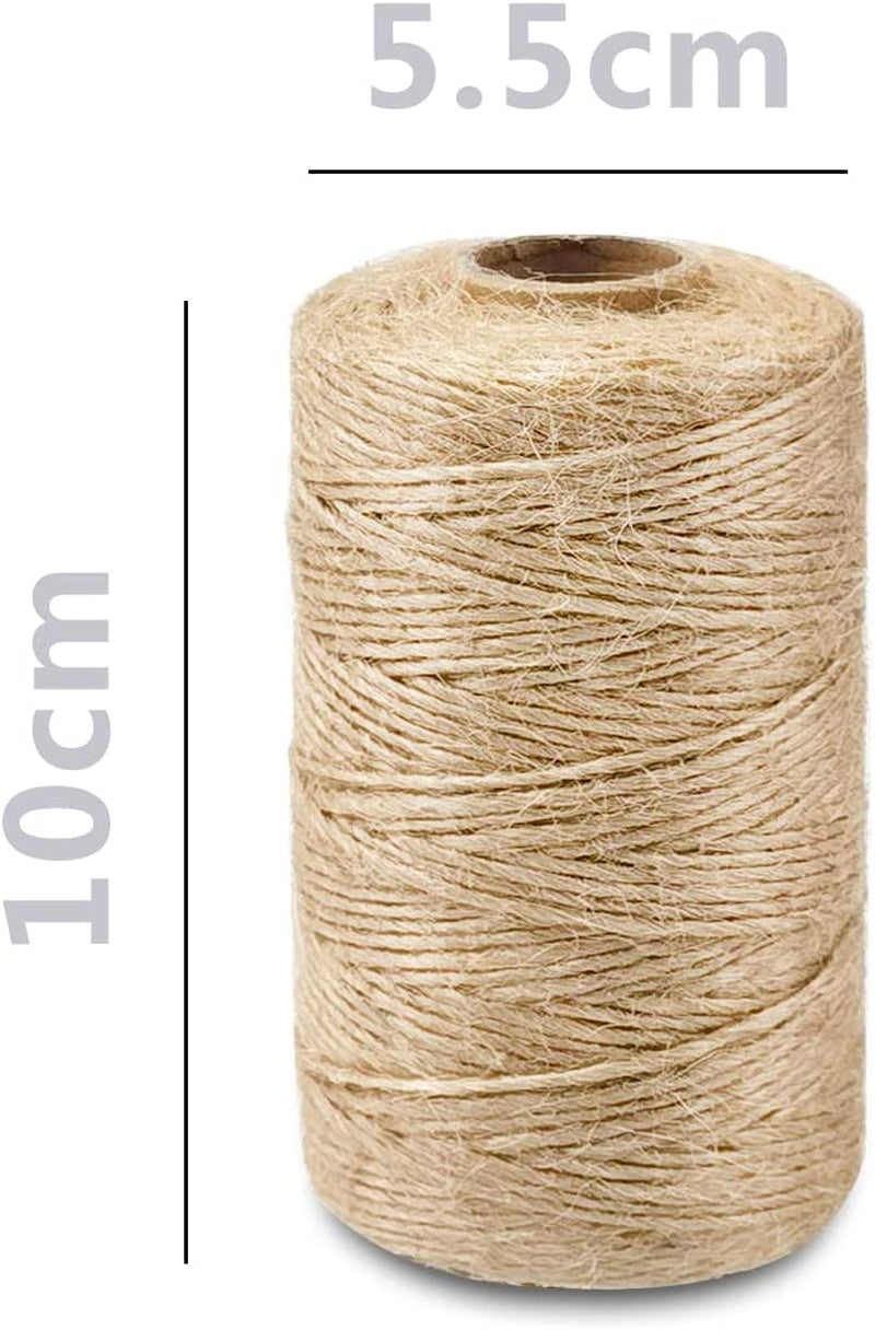 SMART&CASUAL 328Ft Jute Twine String Thin Natural Hemp Twine for Gift Wrapping Craft Plant Garden Christmas Handmade Arts Decoration Packing String Home Decor (328 Ft (100M))