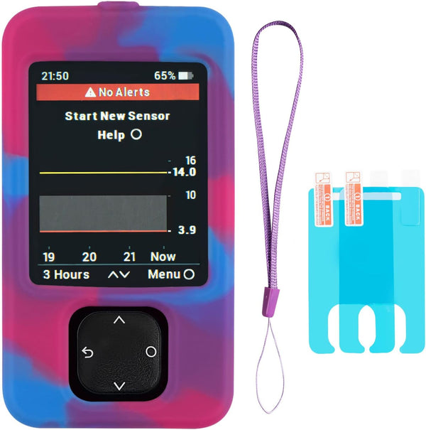 Dexcom G7 Receiver Case with Wrist Lanyard and 2PCS Screen Protector (Tricolor Mixing)