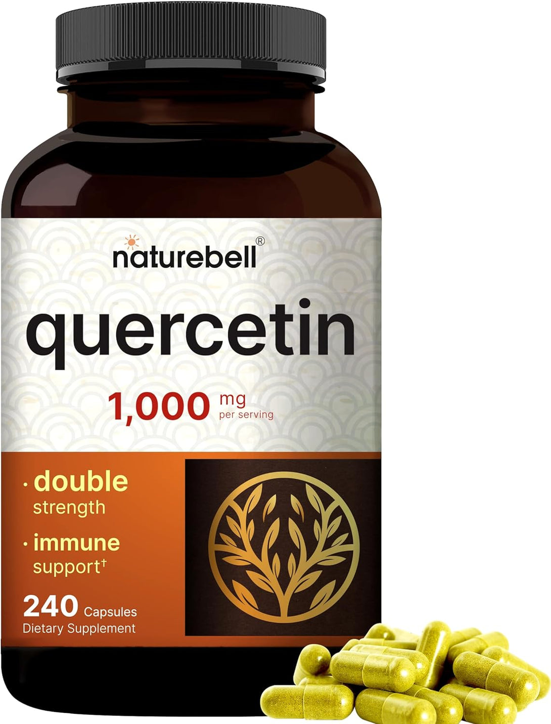 Naturebell Quercetin 1000Mg per Serving | 240 Capsules, Ultra Strength Quercetin Supplement | Bioflavonoids for Healthy Immune Support, Third Party Tested, Non-Gmo & No Gluten