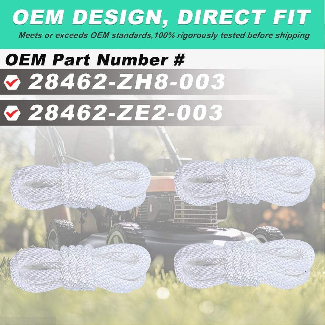 Adefol Recoil Starter Rope 4.8-Meter Pull Cord for Honda GX100 GX120 GX160 GX200 5.5HP 6.5HP Lawn Mower Chainsaw Trimmer Edger Brush Cutter Engine Parts