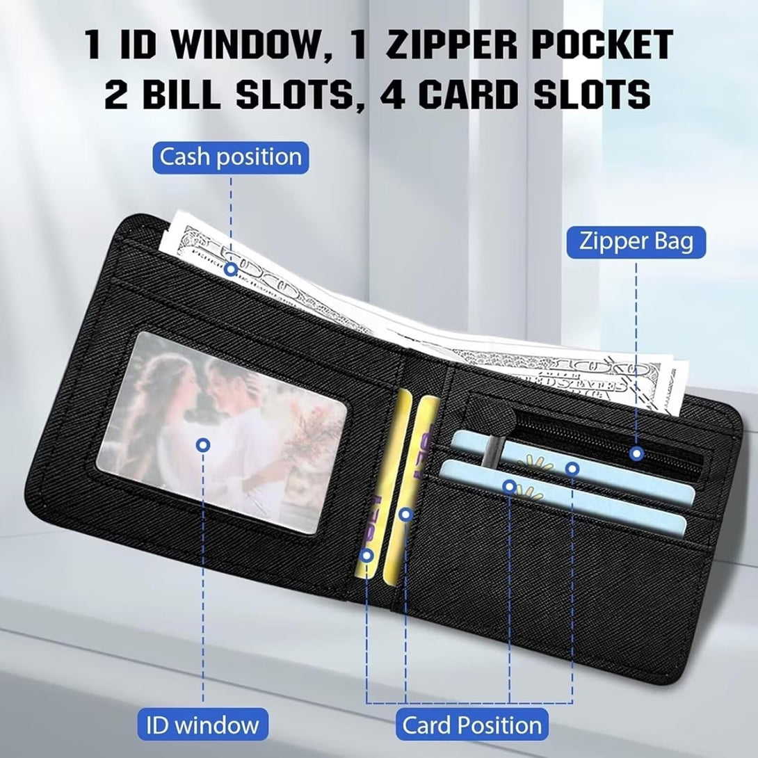 EXXBYELI Boys Wallet for Kids, Cool Kids Gamer Wallet for Boys Ages 8-10 9-12 11-15 with Credit Id Card Cash Holder Black Rfid Blocking Zipper for Teen Youth Guys Teenager Birthday Christmas Gifts