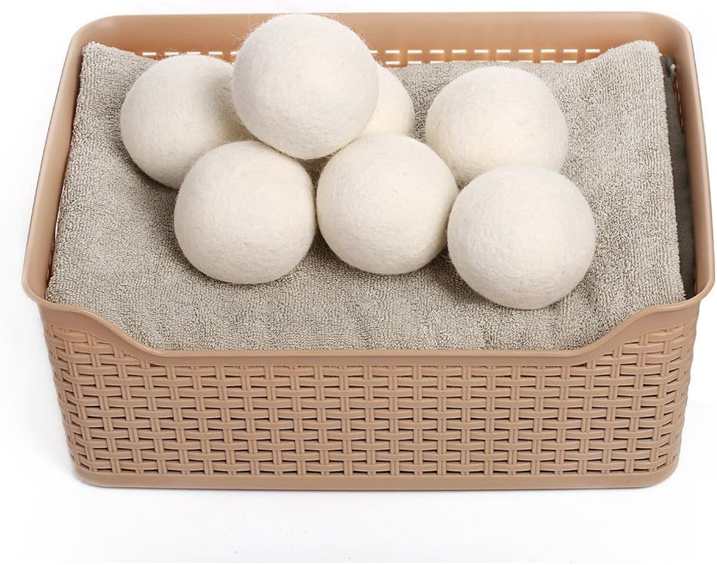 KINTOR Wool Dryer Balls XL 6 Pack 2.95", 100% New Zealand Wool Organic Fabric Softener, Hypoallergenic Baby Safe & Unscented, Chemical Free to Reduce Wrinkles & Static Cling, Shorten Drying Time