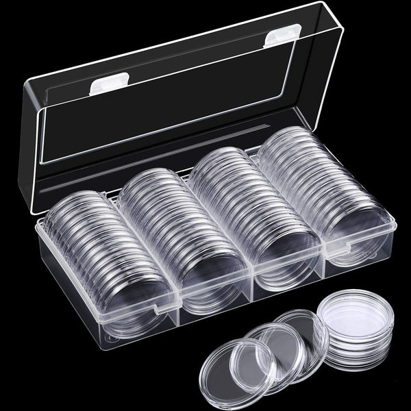 Silver Dollar Coin Case Holder for Collectors 40.6Mm Silver Bar Plastic round Coin Capsules Covers for Silver Bar Coin Collection Supplies (60 Pieces)