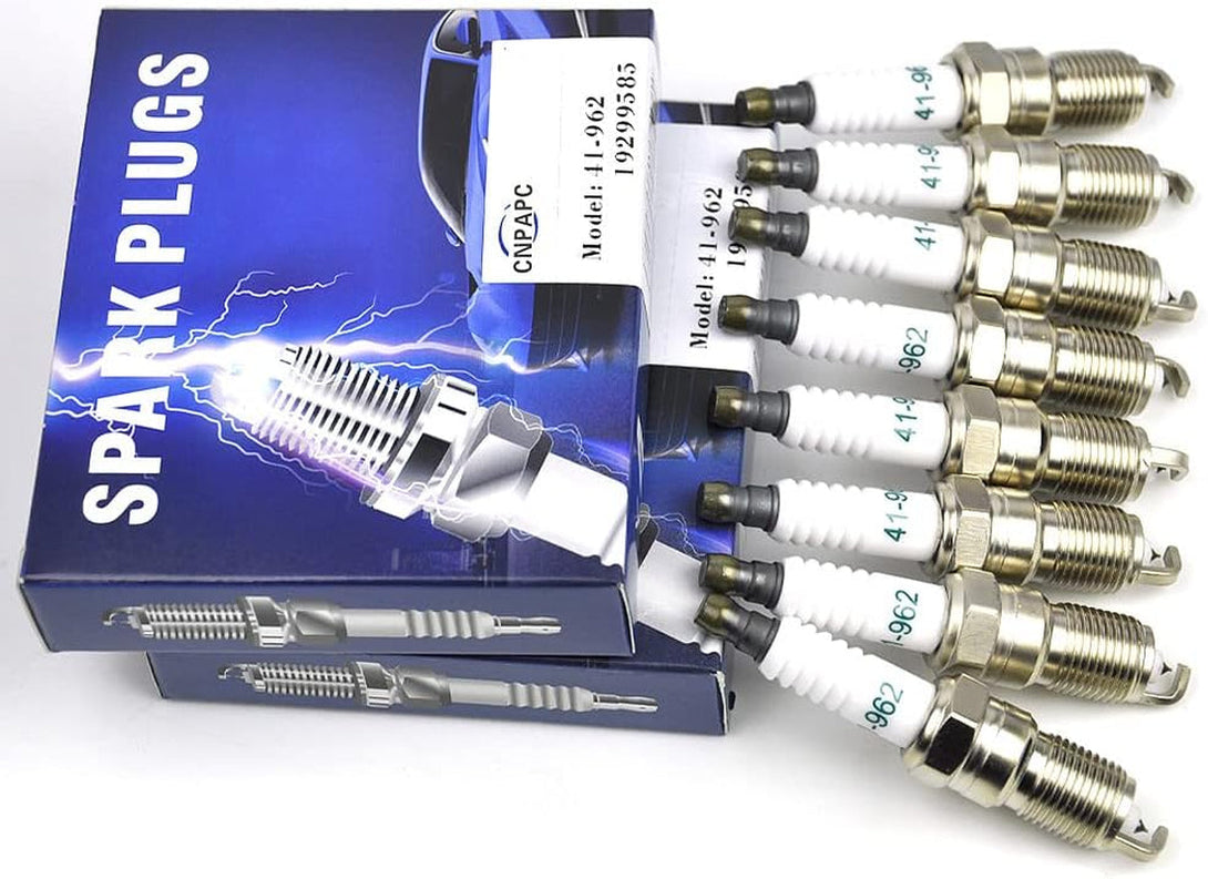 8Pcs 41-962 Upgrad Real Iridium Spark Plugs 19299585 for Chevrolet Chevy, GMC, Cadillac, Buick, Hummer, Pontiac,Silverado Suburban Avalanche GMC Yukon SIERRA XL LS2 LS3 LS4 LS7 Engines 4.8L 5.3L 6.0L