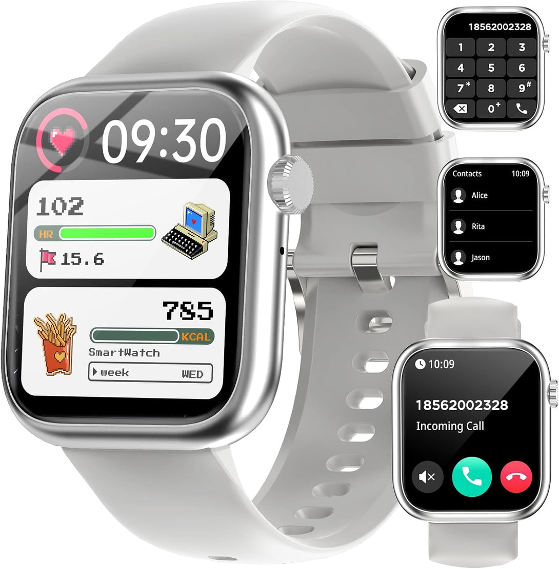 GADIXY Smart Watches for Men Women with Bluetooth Calls,1.83" Fitness Tracker with Spo2/Hr/Sleep/Bp Monitor,110+ Sports Activity Trackers,Ip68 Waterproof Watches for Women for Android Phones Grey