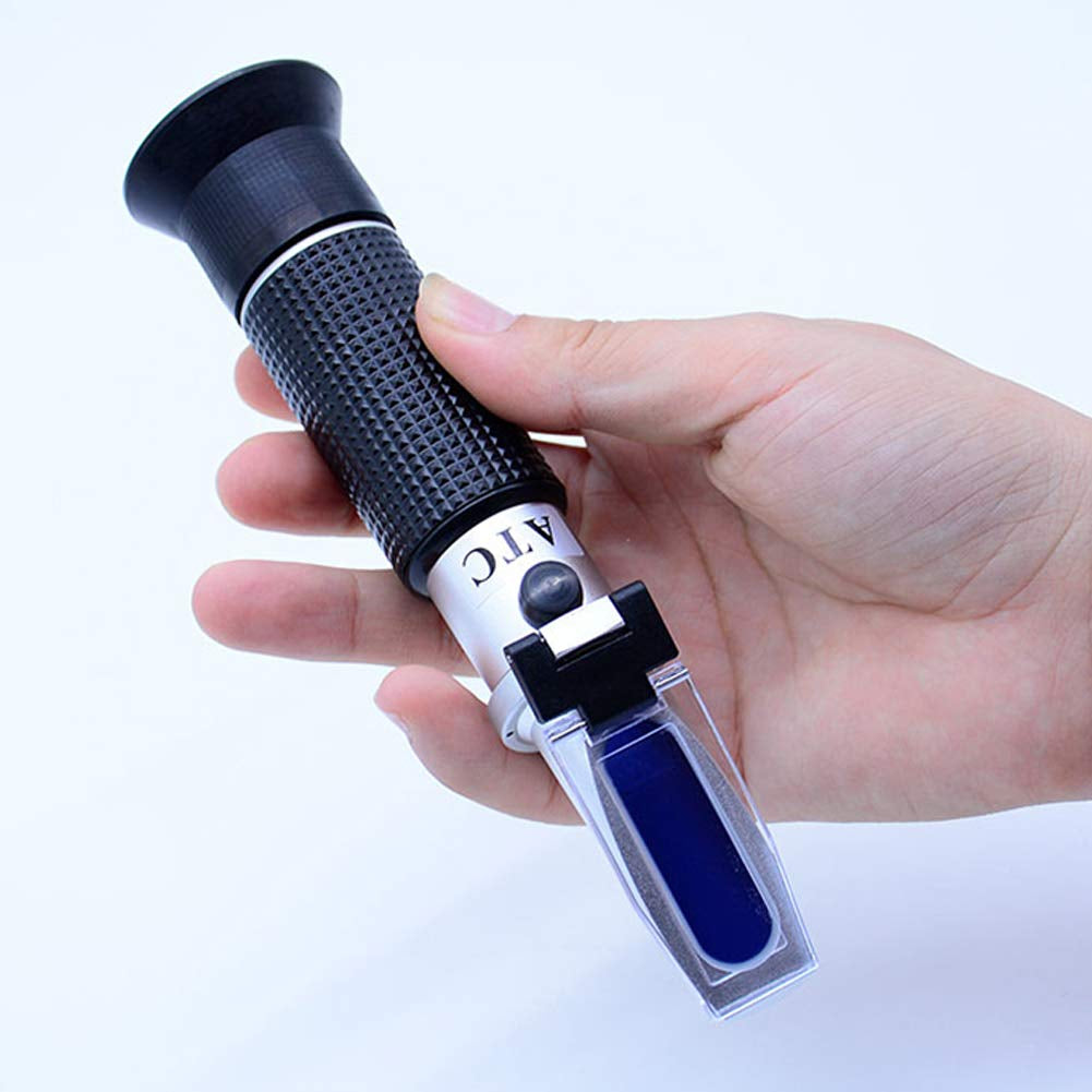 Brix Refractometer with ATC, Dual Scale - Specific Gravity & Brix, Hydrometer in Wine Making and Beer Brewing, Homebrew Kit