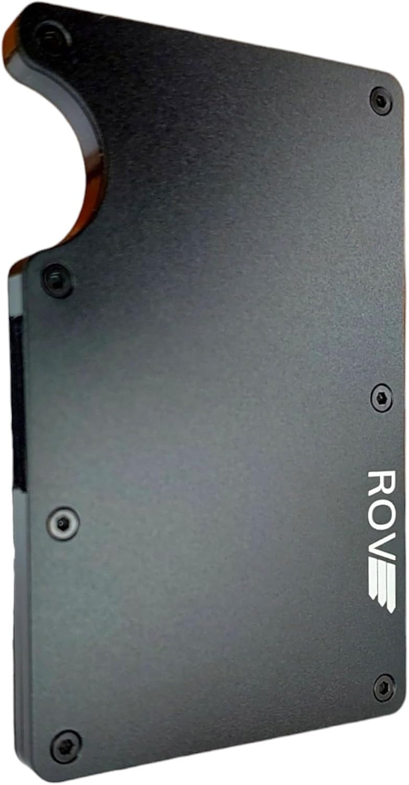 ROVE - Money Clip - RFID Blocking Aluminium Enhanced Minimalistic Compact Wallet (Matt Black)