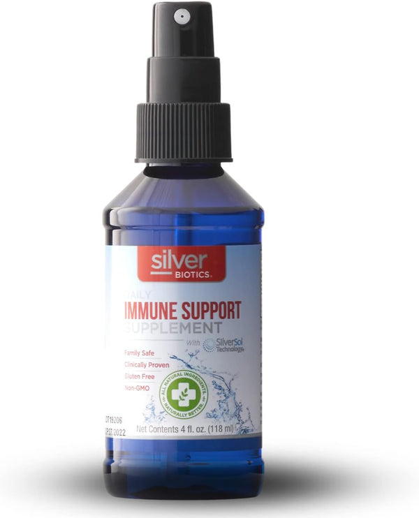 Silver Biotics Colloidal Nano Silversol Liquid 10 Ppm | Immune Support | Bio-Hacking Immune Building Natural Support | 4 Oz. Sprayer